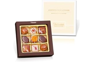 ‎PRALINENCLUB Pralinenbote Genussmanufaktur - Alcohol-free selection with 9 handmade chocolates of German chocolatiers, the elegant chocolates gift for him and her