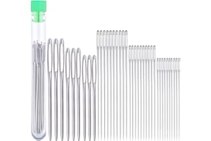 RIDDUR unknow, set di aghi per cuoio, 39 aghi grandi per occhi, per cucire a mano, punta e punta, per cucire, in pelle