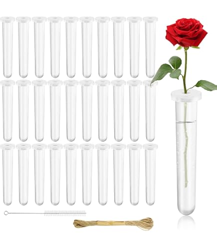 Support Orchidées Tubes à Eau Pour Fleurs - 10 Pièces 11cm Avec Bouchons - Transparents