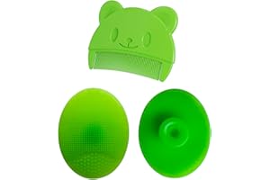 HUAYINGMEI Cepillo de baño para bebé, cepillo para la tapa de la cuna del bebé, cepillo de masaje de silicona, peine para bebés, peine para niños (3 piezas) (verde)