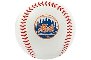 JARDEN SPORTS LICENSING Rawlings MLB New York Mets Team Logo Baseball, Official, White