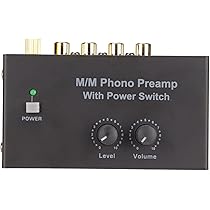 Phono-draaitafelvoorversterker, Fonograaf-voorversterker met ingang, uitgang en Geluidsarme Werking, Phono-voorversterker voor Platenspeler met 12 Volt DC-adapter