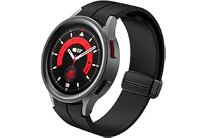 FunBand Compati Bourwayth Samsung Galaxy Watch 5, 20mm Pasek magnetyczny Miękka Tekstura silikonowa klasyczna bransoletka Wymienna opaska pasuje do Watch 5 Pro 45mm Watch 4 40mm 44mm SmartWatch