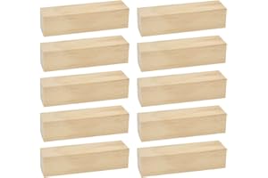 FOCCTS 10Pcs Basswood Whittlers Carving Blocks, Wood Carving Kit, Unfinished Wood Blocks for Wood Carving, Hobby Kit for Adults