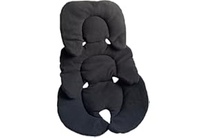 TOPOQ Baby Pram Liner Car Seat Insert Universal Pushchair Seat Liner Infant Newborn Seat Liner Reversible Plush & Mesh Seat Cushion for Stroller Buggy Baby High Chair Bassinet (Black)