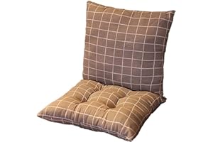 PING BU Cuscino per sedia spesso 8 cm con schienale posteriore, cuscino per sedia con schienale basso, cuscino per sedie da giardino, sdraio, ufficio, sala da pranzo (40 x 40 cm, B)