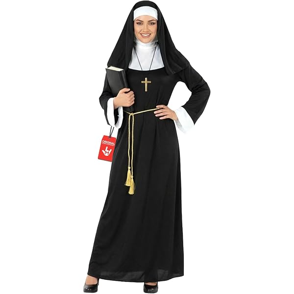 4 piezas Halloween monja disfraz accesorios para mujer, disfraz de monja, sombrero de monja, cuello de monja, colgante de cruz, collar de pintura corporal para Halloween, cosplay, fiesta, mujer 4 piezas Halloween monja disfraz accesorios para mujer, disfraz de monja, sombrero de monja, cuello de monja, colgante de cruz, collar de pintura corporal para Halloween, cosplay, fiesta, mujer