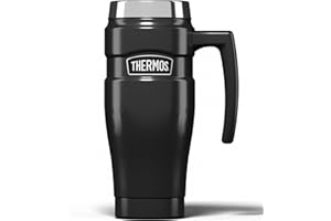 Thermos Stainless King Gun Metal Travel Mug (470ml), Reusable Insulated Stainless Steel Coffee Cup for Hot or Cold Drinks, Vacuum Sealed Water Flask with a Leak-Proof Lid, 7hr Hot/18hr