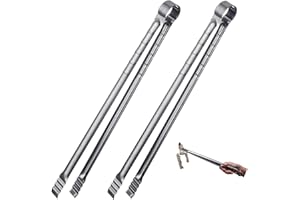 UPTALY pince à steak extra longue de 45 cm, Lot de 2 pinces à barbecue en acier inoxydable, pince à épiler de cuisine, pince à charbon professionnelle, pince à aliments épais, pince à grill coréen