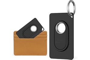 [2 Stück] Kartenhalter für Galaxy SmartTag2, MOWYEOK Weiches TPU ultradünner Kartenhalter, Mit Schlüsselanhänger，geeignet für Geldbörsen, Handtaschen, Rucksäcke (Schwarz + Schwarz)