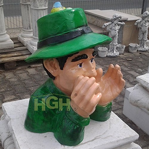 Jäger Förster Figur Waldmann + Fernglas Büste Garten Balkon Dekoration Spanner Kunstharz - 6