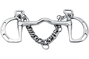 Korsteel Stainless Steel Cambridge Mouth Slotted Ring Kimblewick Bit, 5.5"