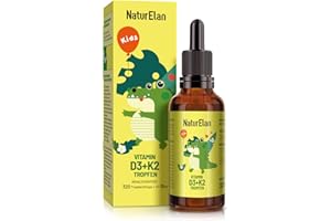 ‎NATURELAN Vitamin D3 K2 Kinder Tropfen für 320 Tage - 500 IE Vitamin D & 25μg Vitamin K2, vegetarisch, ohne Zusätze, in Deutschland produziert