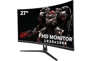 CRUA Curved Gaming-Monitor 27 Zoll 180Hz, FHD 1080P 1800R PC-Monitor, 1 ms GTG mit FreeSync, geringe Bewegungsunschärfe, Auge