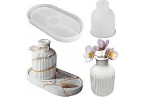 LIAMOSTEE Vase Silicone Mould Epoxy Resin Moulds Flower Vase Silicone Moulds Epoxidharz Silikon Vase Formen zur Herstellung von Stifthaltern, Vasen (Vase + Ständer)