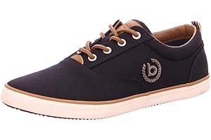 BUGATTI Mężczyźni Płócienne tenisówki wykonane z bawełny, płócienne buty o niskiej cholewce z solidną gumową podeszwąAdidasy