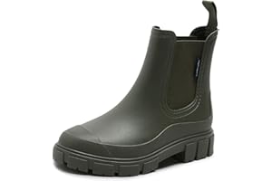 DRECAGE Stivali Pioggia Donna Impermeabile Antiscivolo Stivali Chelsea Corti da Donna Comode Stivali di Gomma Giardinaggio Scarpe