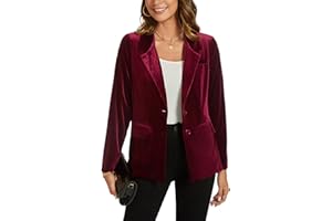 MINTLIMIT Womens Velvet Blazer Suit Jacket Long Sleeve Notched Lapel Button Blazer Jacket Work Office Coat Blazer with Pockets