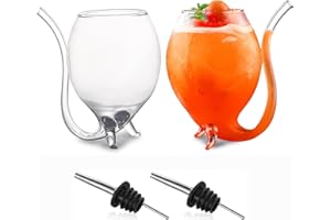 SUPROBARWARE Lot de 2 verres à cocktail en forme de vampire 360 ml Lot de 2 grands verres créatifs transparents à martini pour cocktail, vin, jus, whisky, maison, bar, fête