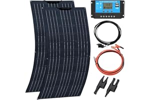 XINPUGUANG 200w kit Pannello Solare 2 pezzi 100 w 18 v pannelli solari flessibili 20A controllore per Camper, Barche, Tenda, Auto, rimorchi, Batteria da 12 V