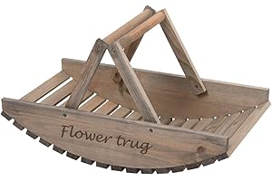 MAISONICA Wooden Flower Vegetable Trug Carrier Garden Accessory