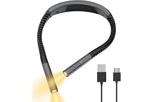 Zivacate Läslampa för Halsen, 3 Färgtemperaturer & 5 Ljusstyrkor, Steglös Dimring, Handsfree, Timer 30/60 min, 360° Böjbara Armar, Uppladdningsbar, 80+ Timmars Batteritid –
