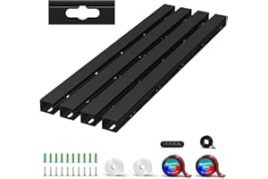 AOCII Goulotte Passe Cable, Magnetic Cache Cable, Kit de Cable Conduit pour Cacher Un Ordinateur, Un Bureau de Jeu, Un Réseau, Une Télévision, Un Cordon d'alimentation (4PCS 3.5x3x40cm Noir)