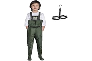 Croch Kids Chest waders Waterproof with Rubber Boots – Ideal for Fishing and Outdoor Activities