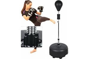 FUTCHOY Punching ball in piedi, 120-160 cm, regolabile, per adulti, punching ball bounce back bag
