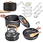 Overmont Camping Kochgeschirr Set Outdoor Geschirr Set Kochtopf Set Grillgeschirr Picknick Topf mit Kaffeekanne Teekanne…
