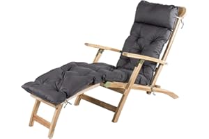 AMBIENTE HOME Ambientehome Chaise longue, env. 195 x 49 x 10 cm, coussin rembourré, gris, édition 20070