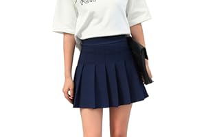 Hoerev Femmes Filles Évasé Casual Mini École Tennis Patineur Casual Jupe De Danse avec Deux Poches Latérales Et Short Intérieur