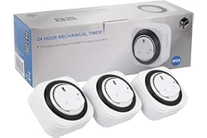 M EGA MEGACUBE 24 Hour Square Mechanical Timer, Plug-in Time Controller - White - 3 Pack