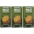 RIGHTCRUNCH Millet Crackers Gluten Free & Baked with High Protein & Fibre. Pack of 3 Methi Mathri Flavour - Healthy Crackers, Healthy Chai Time Snacks, 300g.