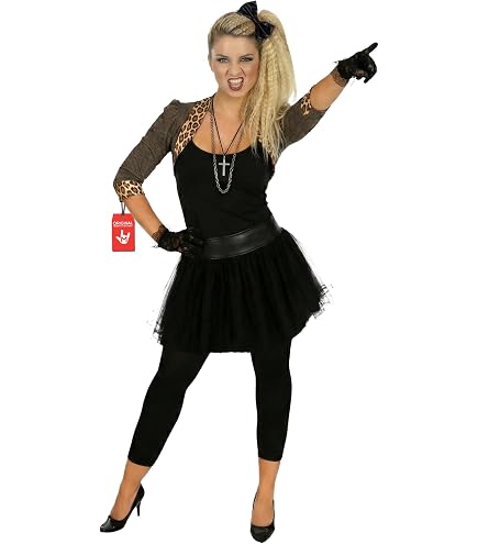 Costume des années 80 pour femme, t-shirt imprimé lèvres, bandeau, boucles d 'oreilles, collier, bracelet pour fête à thème des années 80 (vert fluo, M