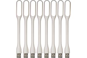 EBYPHAN 8 mini luci USB per tastiera, luce USB flessibile per laptop, lampada USB regolabile per computer portatile (struttura a collo di cigno, sorgente di illuminazione a LED) (bianco)
