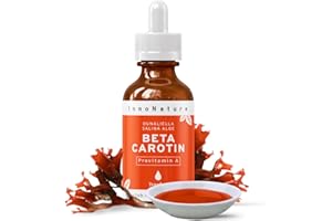 ‎INNONATURE InnoNature Beta Carotin Tropfen | aus der Alge Dunaliella Salina | 30ml, Hochdosiert mit 15 mg reinem Beta Carotin, 2.120 µg RE Vitamin A pro 10 Tropfen