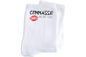 LUIGI COLLECTION Chaussettes Femme Message Humour Drôle. Idée Cadeau Original Amie Copine Soeur Collègue Anniversaire Noël St Valentin.