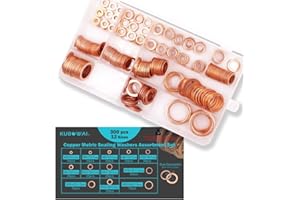 KUBOWAI 300 pièces Rondelles en Cuivre, 12 Spécifications de Joints de Vidange,Joints Toriques en Cuivre, pour Voiture, Moto, avec Kit D'assortiment D'organisateur (M5 M6 M8 M10 M12 M14 M16 M20)