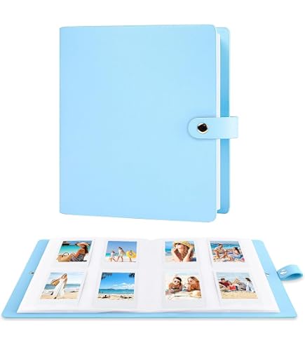 FINTIE Mini Album Photo 3.5 x 4.25 Pouces (8.9 x 10.8 cm) - 52 Photoe (26 Pages) pour Polaroid i-Type/600/SX-70 et Fujifilm Instax Wide etc, Coeurs Pluie