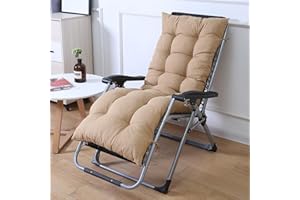 Highdi Coussin de Chaise Longue Jardin Exterieur, Coussin Bain de Soleil, Moderne Matelas Transat Pliable épais avec Sangles antidérapantes pour Terrasse Plage (Camel,55x120cm)
