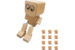KLINNA Charmante Kleine Holzfigur die Schwankt | Handgefertigte Schüttelnde Holzmann-Figur als Schreibtischdeko – Lustige Holzpuppe für das Auto, Wackelnder Holzmann