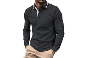 SwissWell Herren Poloshirt Langarm Atmungsaktives Golf Polo T-Shirt Leichtes Polohemd für Outdoor Sport & Business Casual