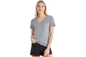 Merino Protect 100% Merino Wool T-Shirt for Women Short Sleeve Base Layers Odor Resistance Undershirt for Travel Hiking