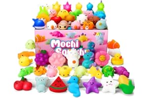 JOYIN Mochi Squishy zestaw zabawek, 50 sztuk, kawaii, upominki na imprezę dla dzieci, antystresowe zabawki fidget, prezenty urodzinowe, torba z upominkami, nagrody w klasie