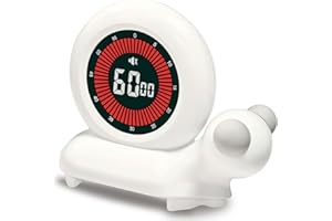 Temporizador Visual Niños, Aluusy Caracoles Temporizador Digital, Temporizador de Cuenta Regresiva de 60 Minutos Recargables, con Función Silenciosa y Memoria, LED Temporizador Cocina para Escuela