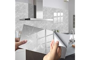 HORIWE Marble Tile Stickers for Kitchen Bathroom Backsplash PVC Waterproof Oil Proof DIY Self Adhesive New Wall Stickers Home Decor