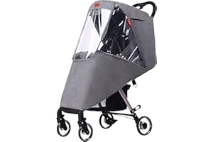 SIQITECH Regenschutz Kinderwagen Universal Regenverdeck mit Sichtfenster Regenhaube Buggy Luftzirkulation Regencover Winddicht Regenhülle Schadstofffrei Kinderwagen Regenschutz mit Reißverschluss