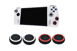GIOPUEY Copri Analogici Compatibile con ASUS ROG Ally/Ally X, 4 Pezzi Silicone Joystick Thumb Stick Grips cap Cover Case Custodia Protettiva, Morbida e Antiscivolo - Red+Black