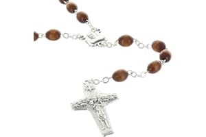 Palais du Rosaire Rosario Papa Francisco y Vaticano Granos de Madera - Rosarios Madera - Culto Cristiano Católico de Madera, Madera